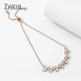 Leaf Zircon Adjustable Bracelet Wedding FSBP2177