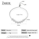 Leaf Zircon Adjustable Bracelet Wedding FSBP2177