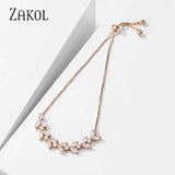 Leaf Zircon Adjustable Bracelet Wedding FSBP2177