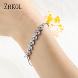 Leaf Zircon Adjustable Bracelet Wedding FSBP2177