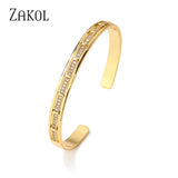Zirconia Cuff Bracelet Bangles for Women - Wedding Jewelry