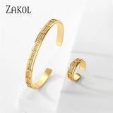 Zirconia Cuff Bracelet Bangles for Women - Wedding Jewelry