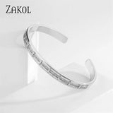 Zirconia Cuff Bracelet Bangles for Women - Wedding Jewelry