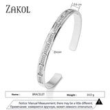 Zirconia Cuff Bracelet Bangles for Women - Wedding Jewelry