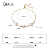 Pearl Flower Adjustable Bracelet for Women