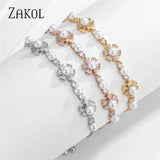 Pearl Flower Adjustable Bracelet for Women