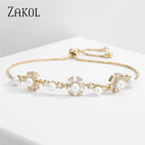 Pearl Flower Adjustable Bracelet for Women