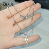 CZ Double Layer Chain Choker Necklace for Women