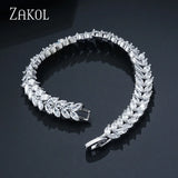 Zircon Leaf Crystal Bracelet for Brides FSBP131