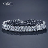 Zircon Leaf Crystal Bracelet for Brides FSBP131