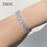 Zirconia Leaf Adjustable Bracelets For Women Wedding Crystal BP1009