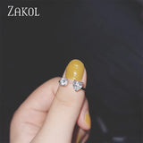 Ladies Engagement Shining CZ Love Ring FSRP2223