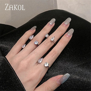 Ladies Engagement Shining CZ Love Ring FSRP2223