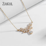 CZ Water Drop Pendant Necklace Bridal Wedding Jewelry NP5160