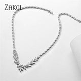 Leaf Chain Choker Necklace for Women Bridal Wedding Jewelry