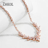 Leaf Chain Choker Necklace for Women Bridal Wedding Jewelry