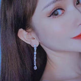 Geometric Crystal Water Drop Dangle Earrings for Women
