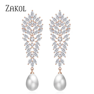 Marquise Cut Zirconia Crystal Dangle Earrings EP2211