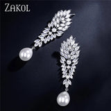 Marquise Cut Zirconia Crystal Dangle Earrings EP2211