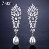 Marquise Cut Zirconia Crystal Dangle Earrings EP2211