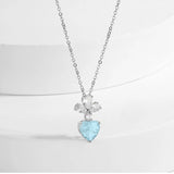 Royal Heart CZ Pendant Necklace for Women Wedding Party