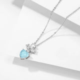 Royal Heart CZ Pendant Necklace for Women Wedding Party