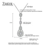 Water Drop CZ Long Pendant Necklace for Women FSNP2038
