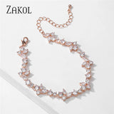 CZ Chain Bracelet Wedding Bride Bangle BP5030