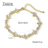 CZ Chain Bracelet Wedding Bride Bangle BP5030
