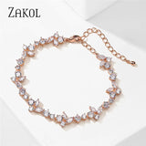 CZ Chain Bracelet Wedding Bride Bangle BP5030
