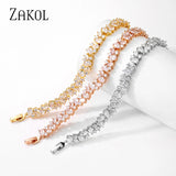CZ Charm Bracelet for Women Bridal Wedding Jewelry