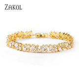 CZ Charm Bracelet for Women Bridal Wedding Jewelry