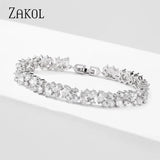 CZ Charm Bracelet for Women Bridal Wedding Jewelry