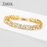 CZ Charm Bracelet for Women Bridal Wedding Jewelry