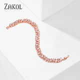 CZ Charm Bracelet for Women Bridal Wedding Jewelry
