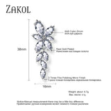 Marquise Cut Cluster Flower Zirconia Crystal Long Dangle Drop Earrings