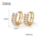Classic Crystal Geometric Hoop Earrings For Women Metal Party