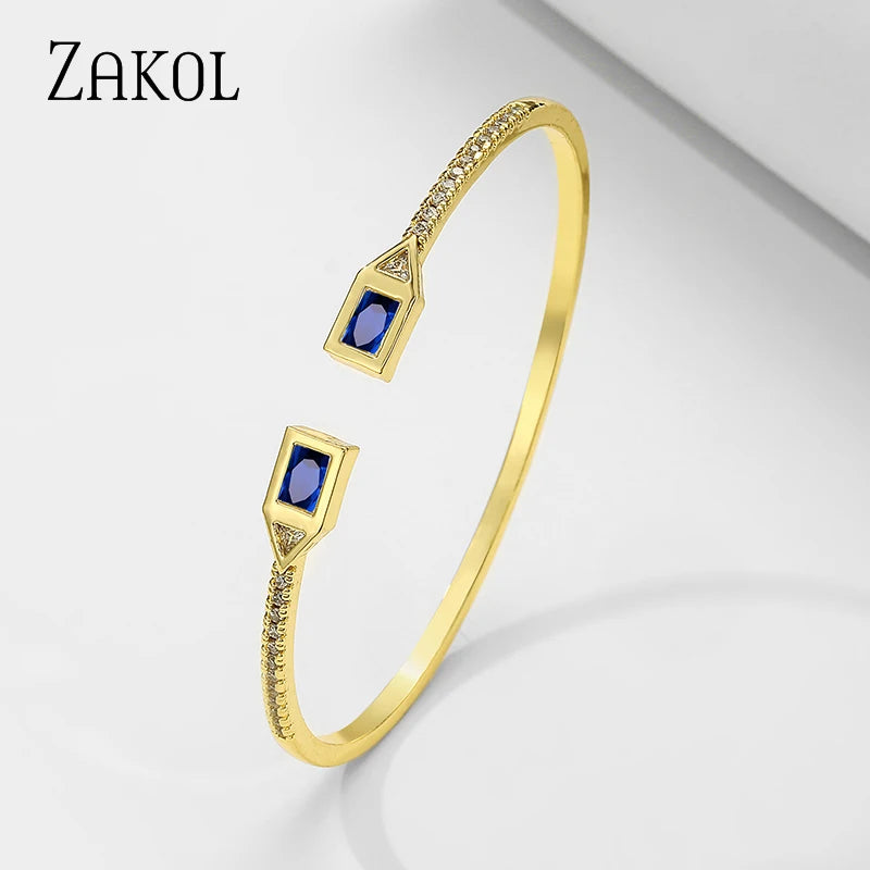 Zircon Adjustable Cuff Bangle for Women FSBP2212