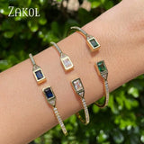 Zircon Adjustable Cuff Bangle for Women FSBP2212