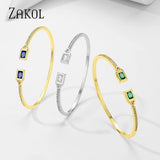 Zircon Adjustable Cuff Bangle for Women FSBP2212