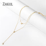 Geometric Round Chains Necklace Double Layer Clavicle Choker NP2274