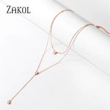 Geometric Round Chains Necklace Double Layer Clavicle Choker NP2274