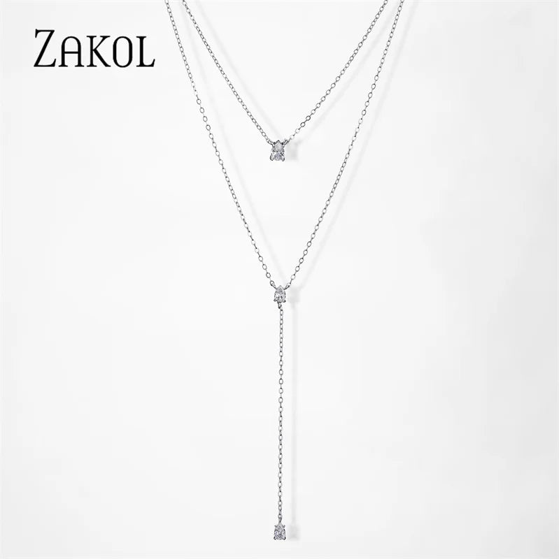 Geometric Round Chains Necklace Double Layer Clavicle Choker NP2274