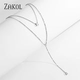 Geometric Round Chains Necklace Double Layer Clavicle Choker NP2274