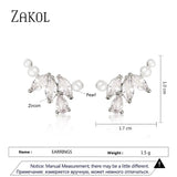 Green Zircon Leaf Stud Earrings Girls Party Accessories