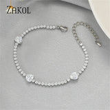 CZ Heart Bracelet Bangle Silver Jewelry BP5041