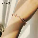 Water Drop CZ Charms Bracelets Wedding Party Jewelry BP5032