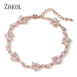 Water Drop CZ Charms Bracelets Wedding Party Jewelry BP5032