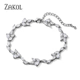 Water Drop CZ Charms Bracelets Wedding Party Jewelry BP5032