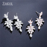 Monstera Leaf Zircon Earrings EP2168